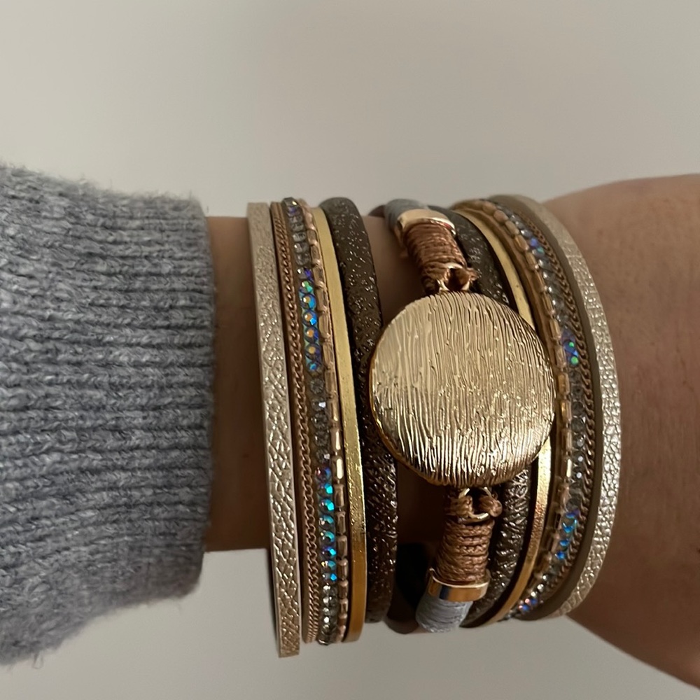 Brown multi strand bracelet